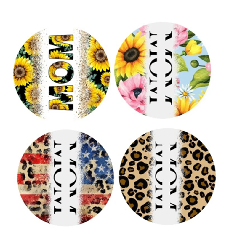 

2023 update round sunflower mom earrings10pcs /set unfinished leather earrings accessories