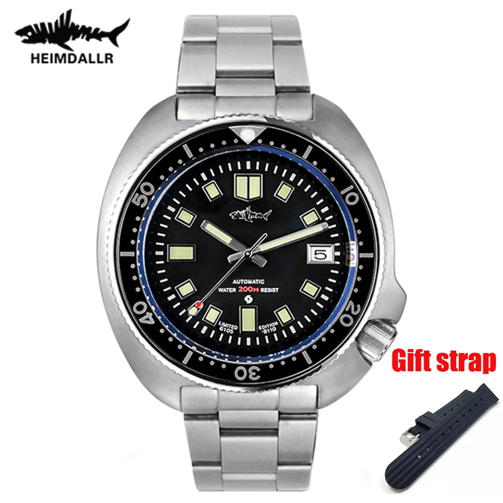 

Heimdallr Men Mechanical Watch NH35 Automatic Watch Sapphire Crystal Diver Watches 200m C3 Luminous Men Stainless Wristwatch