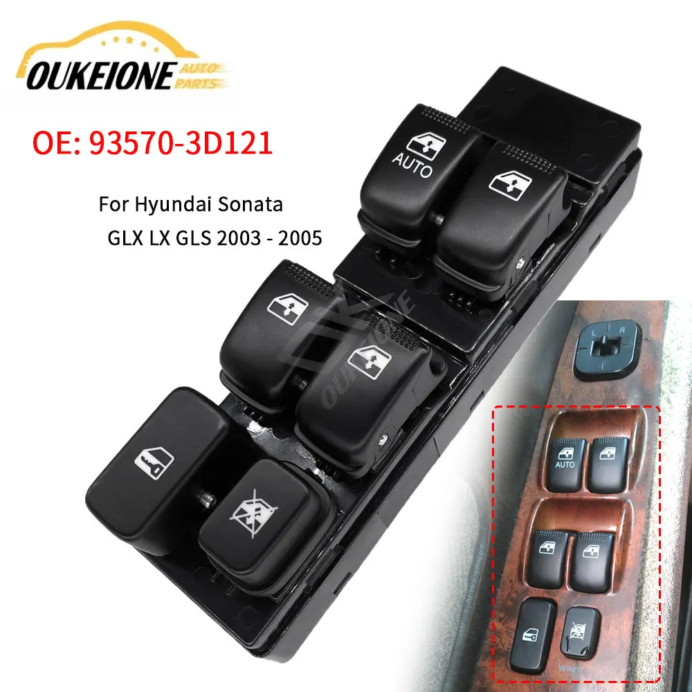 

Front Left Driver Electric Window Main Switch Control Lifter Console Button for Hyundai Sonata 4 Door 2.7L 2003 2004 2005