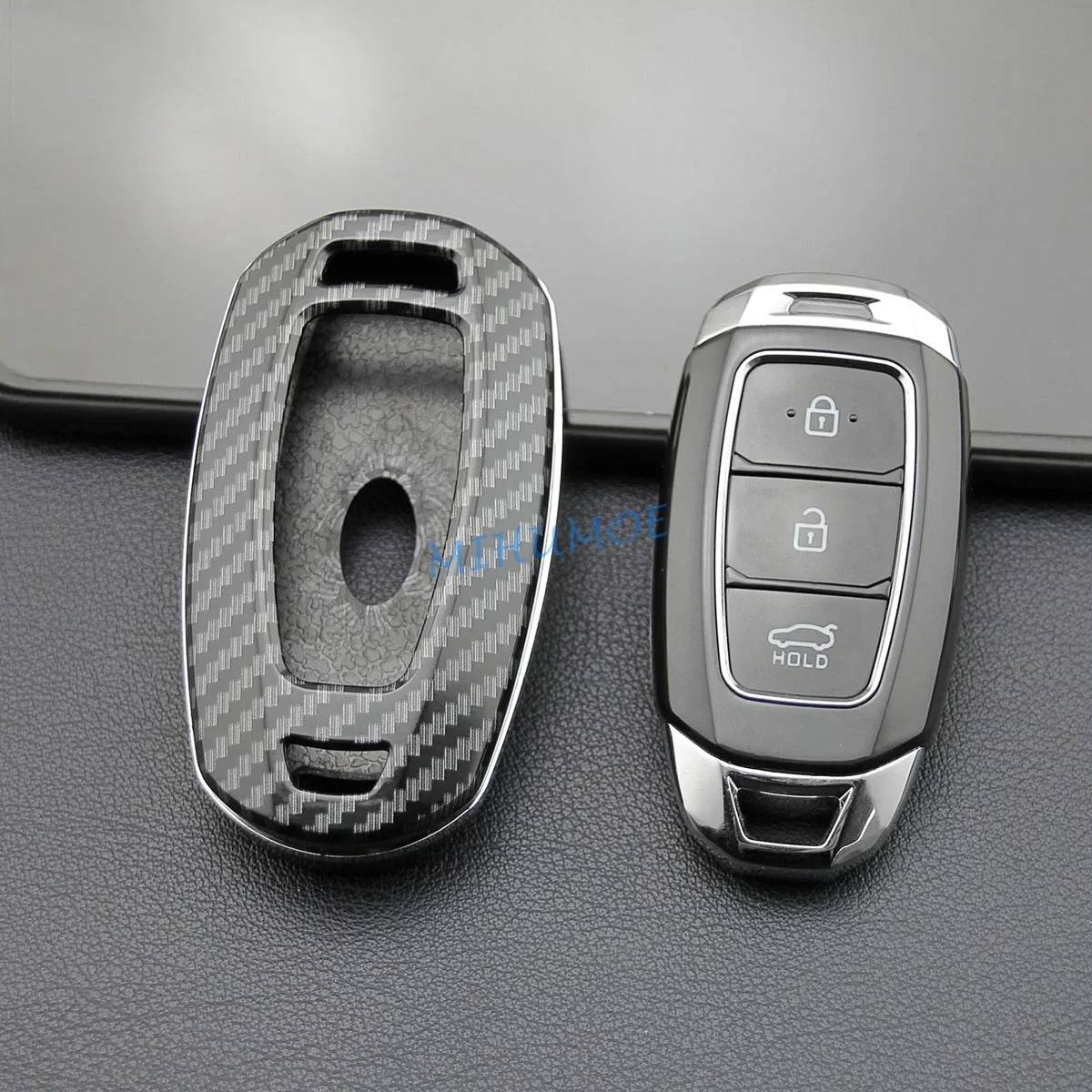 Умный автомобильный брелок из углеродного волокна чехол-цепочка кольцо-цепочка
