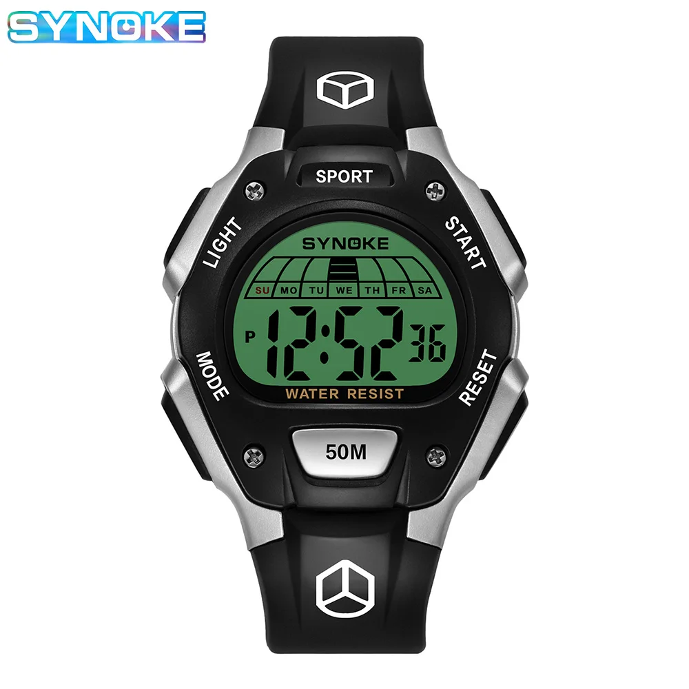 

SYNOKE Men Digital Watch Sports Waterproof Luminous LED Cartoon Screen Casual Stopwatch Alarm Multifunction Watches for Men