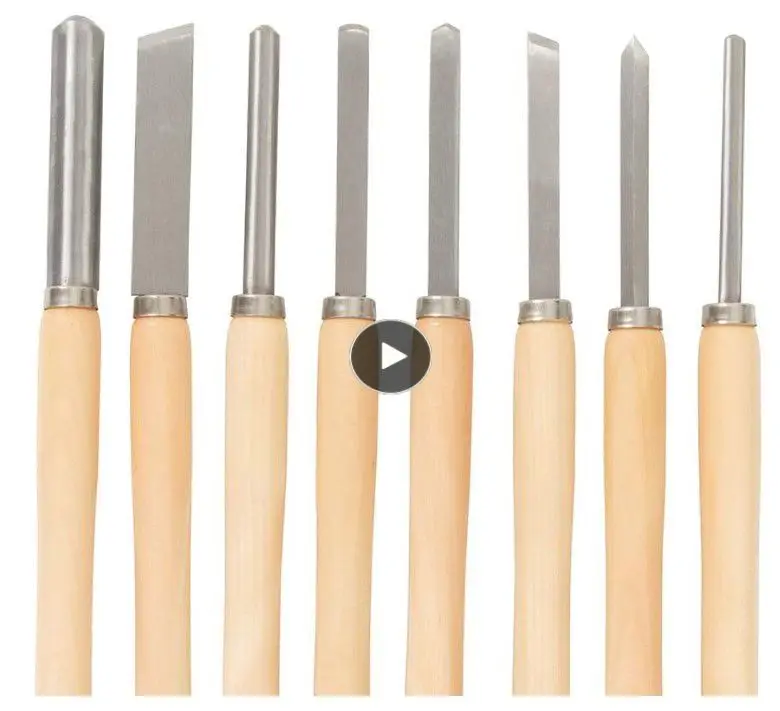 

Overseas Stock!!! High Speed Steel Lathe Chisel Wood Turning Tool With Wood Handle Woodworking Tool 8 Types Durable HWC
