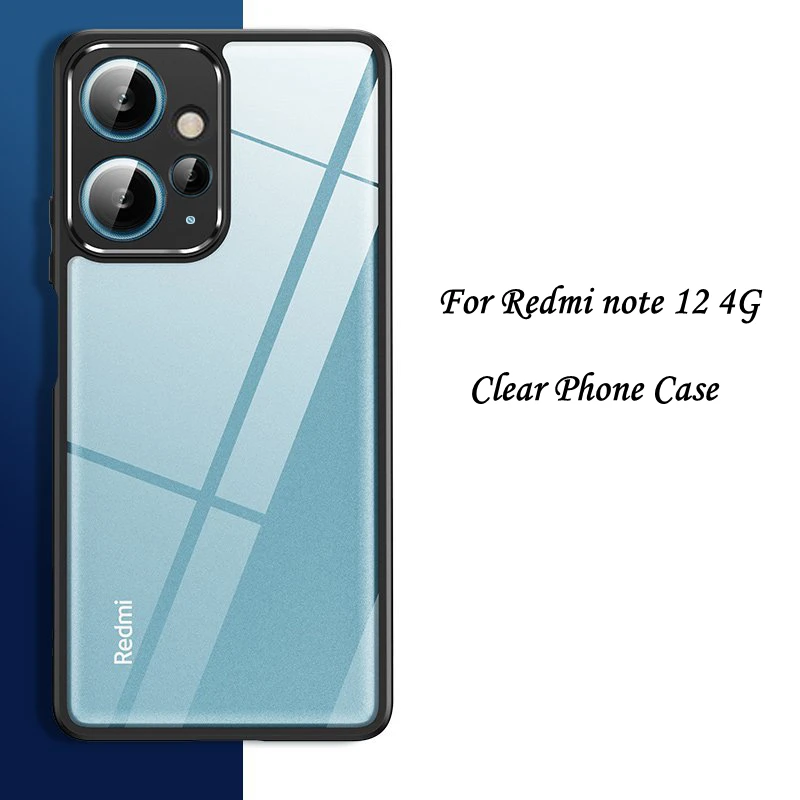 

For Redmi Note 12 4G Case For Redmi Note 12 Cover Funda Hard Clear PC TPU Edge Shockproof Shell Back Case Redmi Note 12