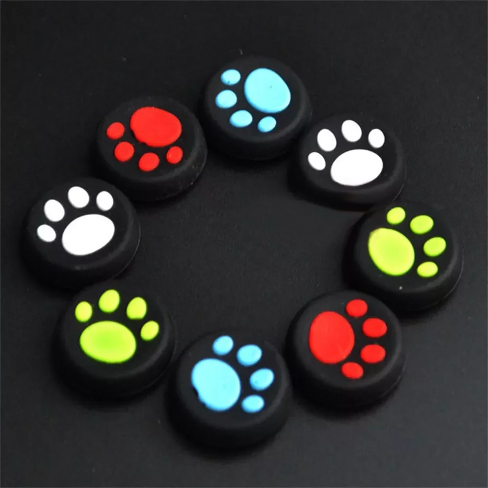 2PCS Cat Paw Rubber Silicone Analog Thumb Sticks Grips Caps Cases Cover For Dualshock 4 PS4 Pro Slim Controllers Accessories
