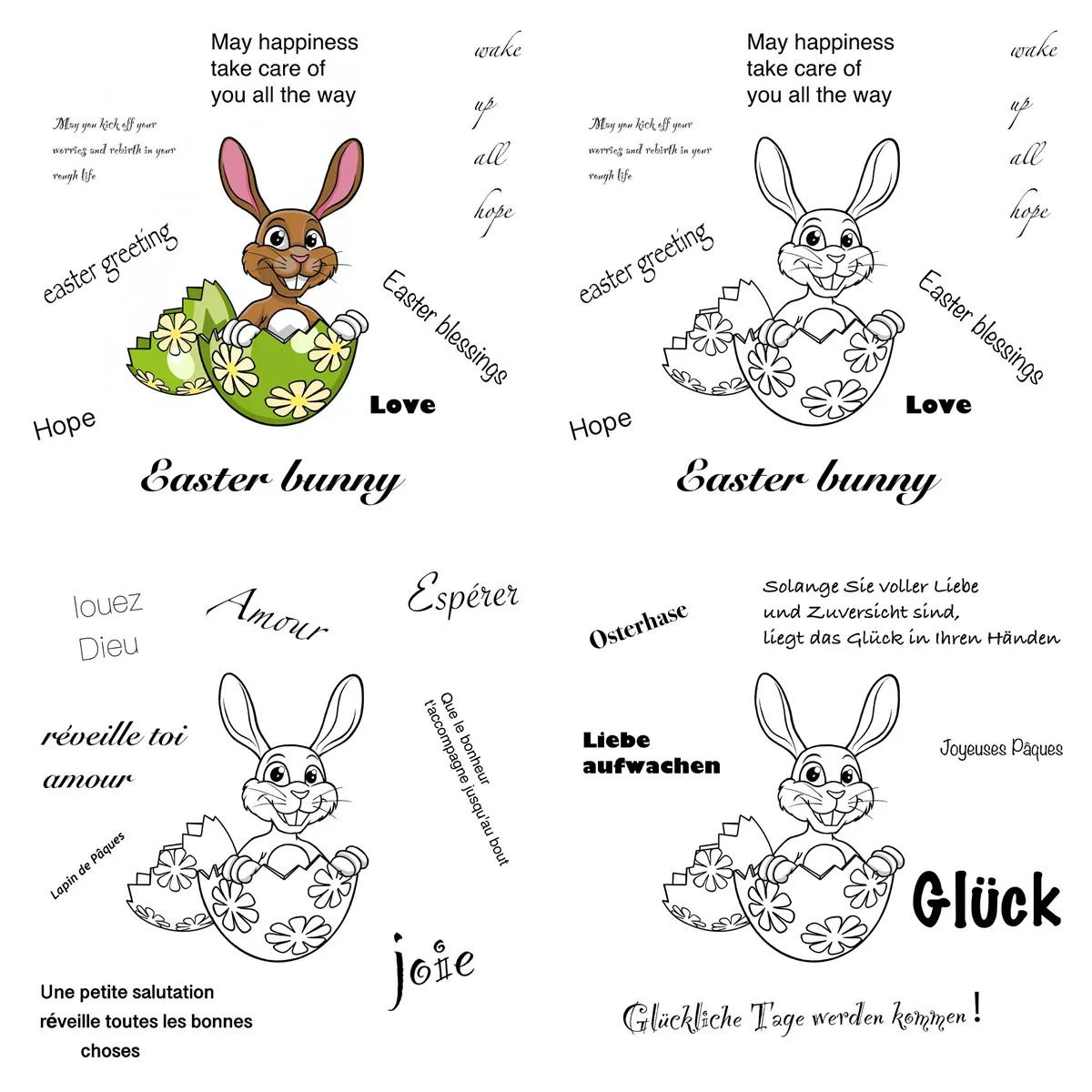 

Easter Bunny Egg Metal Cutting Dies and Clear Stamps 2022 New for Diy Stencils Decoration Scrapbooking Stencil Album Paper Gift