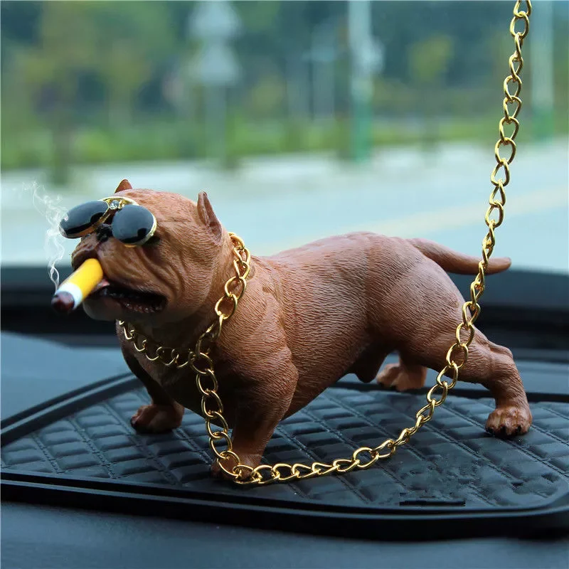 

Car Bully Pitbull Dog Decoration Creative Personality Car Interior Fashion Simulation Dog Doll Interior Accessories Ornaments