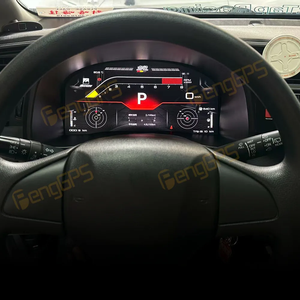 Фото Цифровой кластер 12,3-дюймовый экран одометра для Honda Fit 2014-2020, виртуальный измеритель скорости кабины, приборная панель автомобиля, система Linux №2