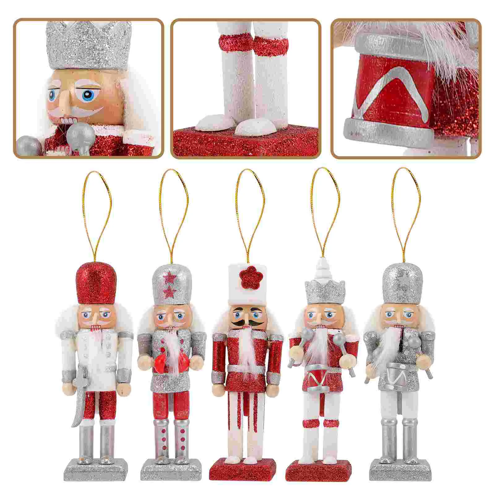 

Nutcracker Hanging Christmas Figurestree Ornament Holiday Decorations Wood Nutcrackers Wooden Decor Festival Pendant Craft