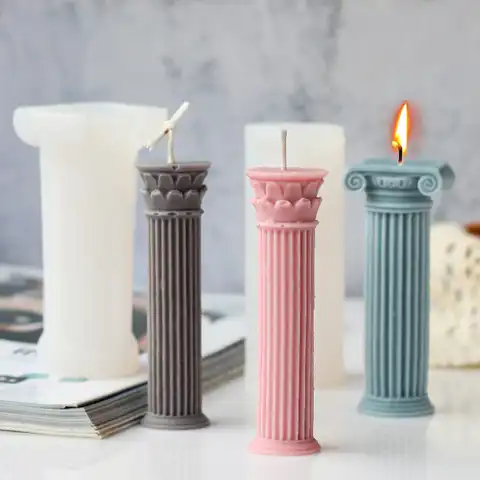 3D римская силиконовая форма для свечей, колонн, мыла, «сделай сам», форма для ароматизированного свечи, мыла, украшение для дома, Подарочный ...