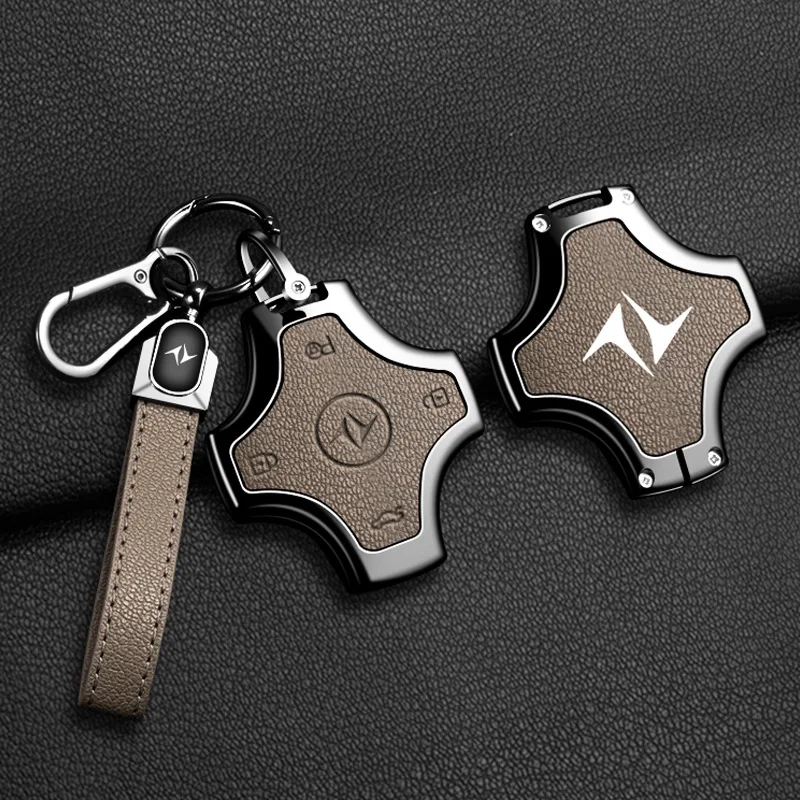 

Автомобильный кожаный чехол для ключей из цинкового сплава, держатель для ключей от Dongfeng eπ007 eπ008 eπ 007 008, аксессуары для интерьера, автостайлинг