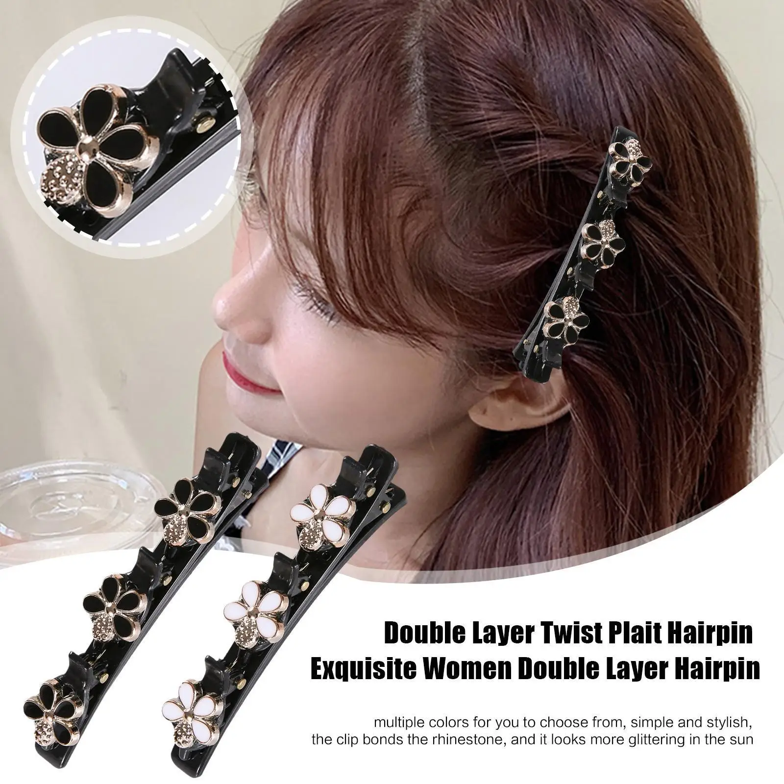 

Двухслойная плетеная заколка для волос, зажим для волос в Корейском стиле, фиксированная повязка на голову, новая заколка для ленивых волос,...