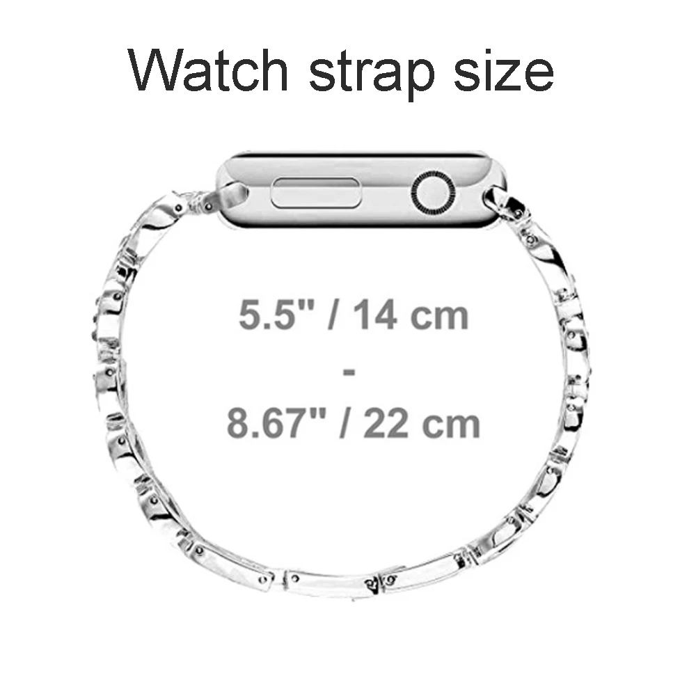 Ремешок для часов RYB из нержавеющей стали для Apple Watch, легкий металлический ремешок для часов, крутые браслеты для девочек и женщин (art.: 3920d248f3fbc) - 3920d248f3fbc