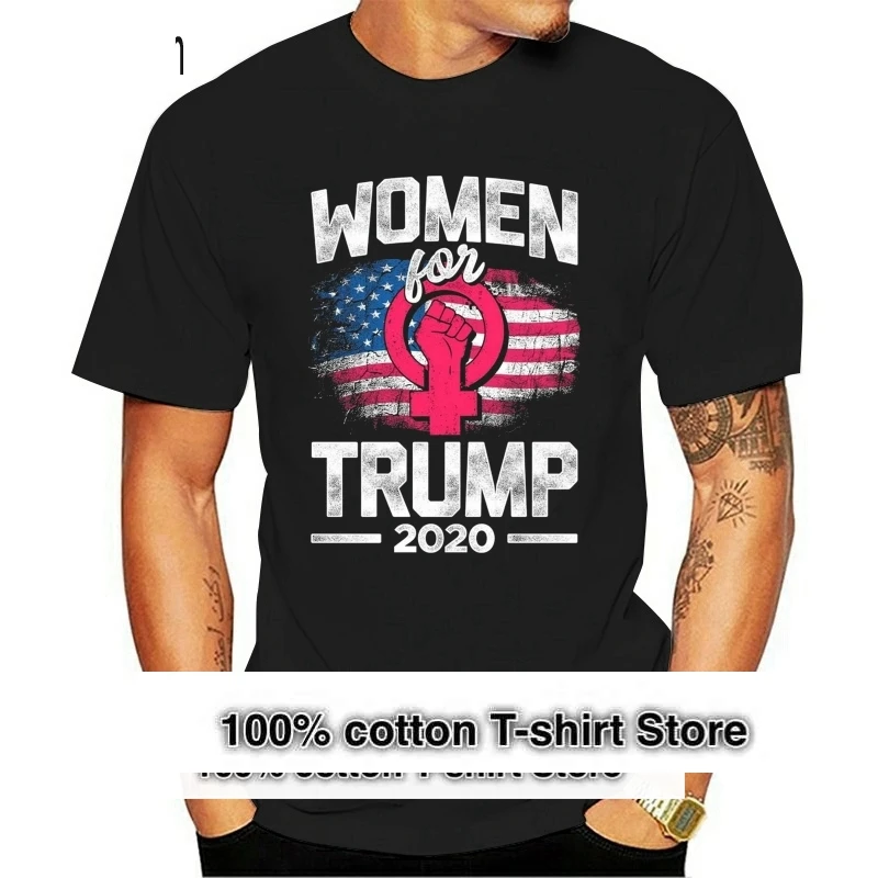 

Women For Donald 2020 American Flag Pink Women Vote Usa Elections T-Shirt Cotton Tee Shirt Custom Special Print