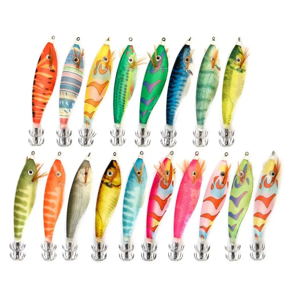 

Color Random 9.0cm 16g Lead Sinker Fishing Tackle Octopus Bait weave Squid Hook Wood Shrimp Lures