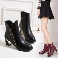 2022 autumn and winter new foreign trade large martin boots womens thick heels pointed high heels comfortable womens shoes