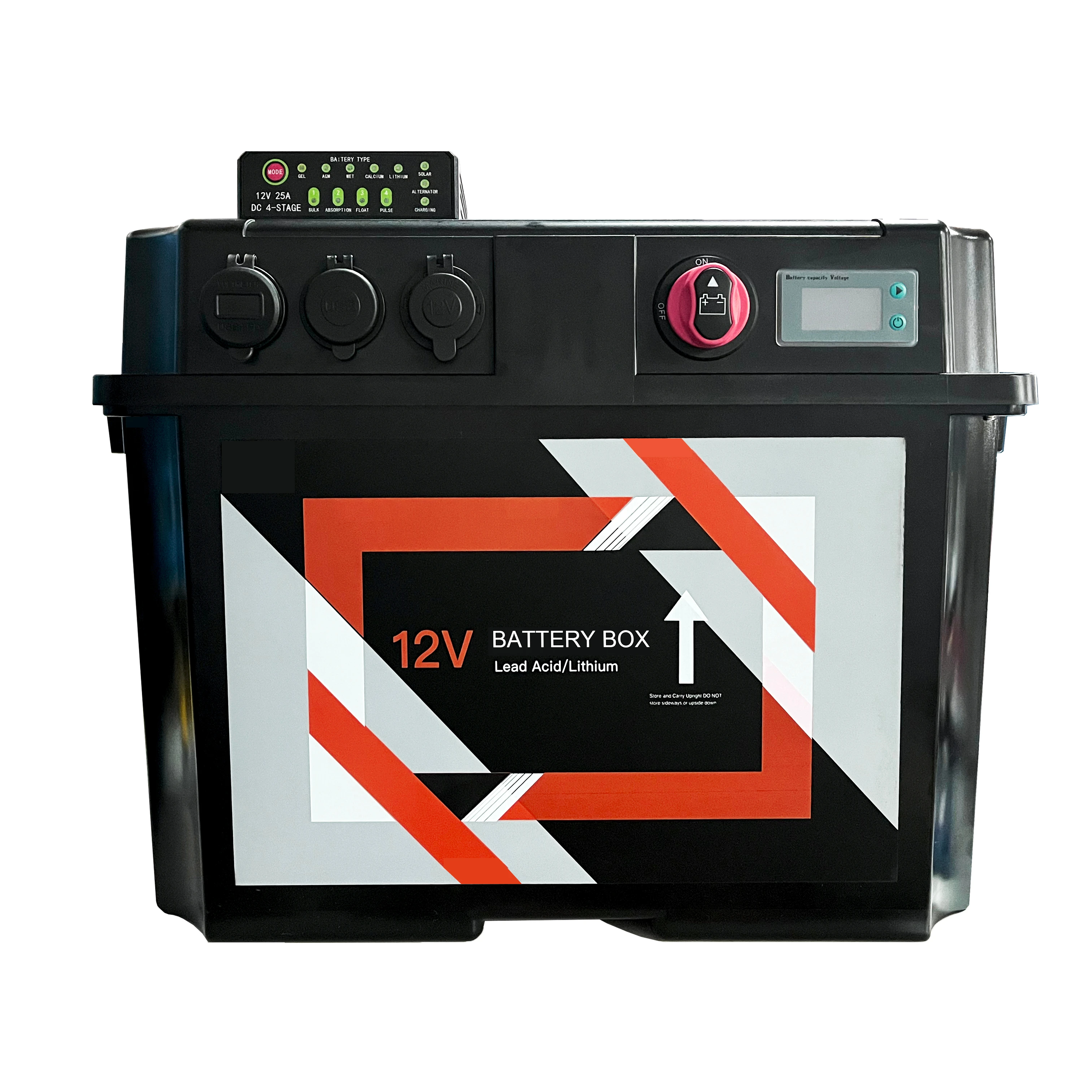 БУЛЬНАЯ КОРОБКА АККУМУЛЯТОРНОЙ ЗАРЯДНОЙ ПРИСТРОЙ DCDC на 25 А ПОРТАТИВНАЯ