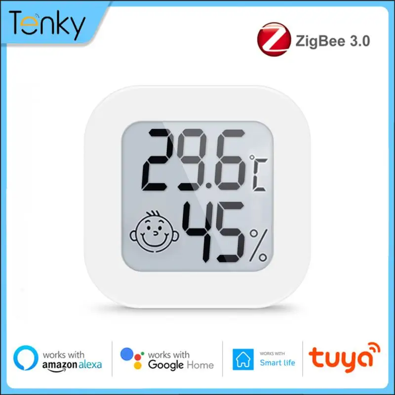 

Smart Life Tuya Temperature Humidity Dectotor Lcd Screen Display Indoor Hygrometer Work With Alexa Home Weather Station