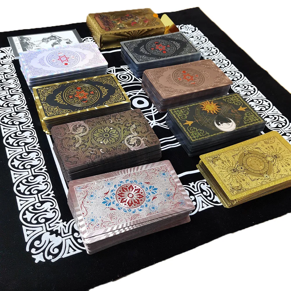 Роскошная Карта Таро из золотой фольги Горячее тиснение ПВХ водонепроницаемая и