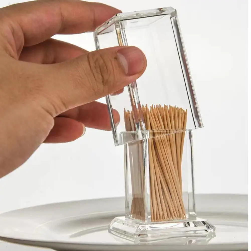 

Useful Toothpick Container Portable Toothpick Box Thickened Clear Style Toothpick Bottle Dustproof