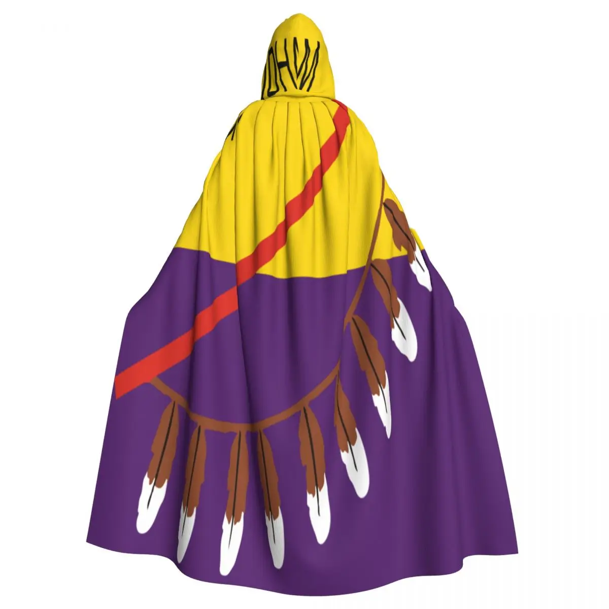 

Long Cape Cloak Flag Of The Tohono O'odham Nation Hooded Cloak Coat Autumn Hoodies