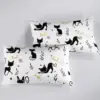 Black Cat Fitted Sheet for Kids Boys Girls Bedding Set King Queen Full Size Sheet Set Include 1 Fitted Sheet with 2 Pillow Cases 3