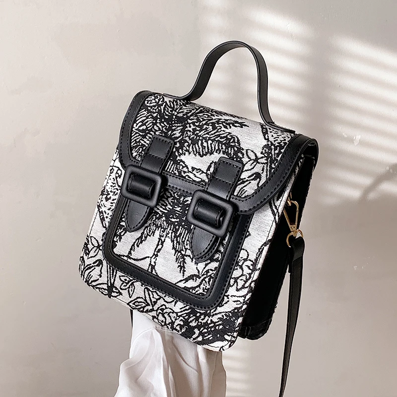 

Винтажная квадратная сумка-тоут 2022, роскошная Брендовая женская дизайнерская сумка из искусственной кожи, сумка через плечо с короткой руч...