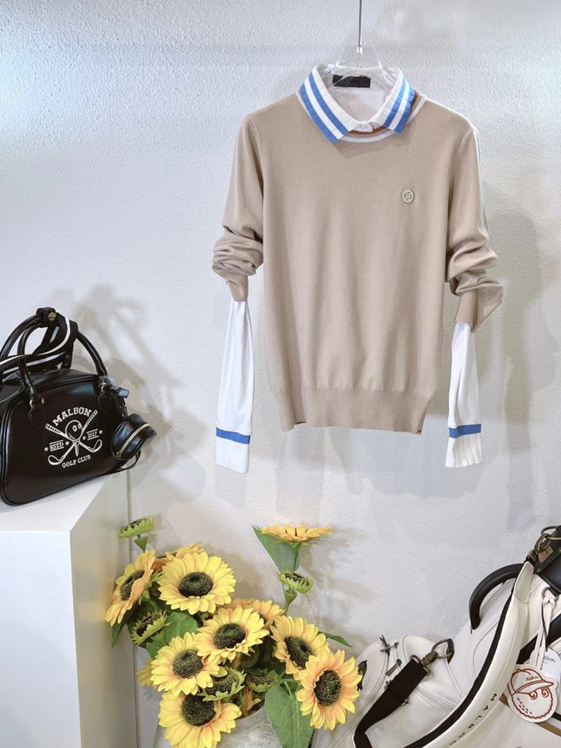 Golf Shirts lady long sleeve smooth warm Women's Knitted Outdoor Sports Knitwear G0111