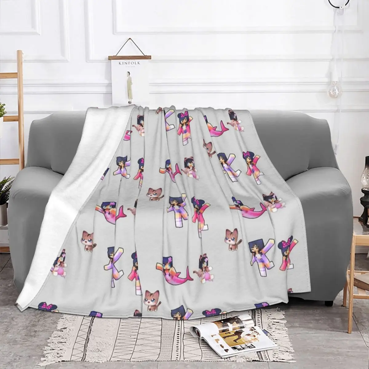 Мультяшное игровое одеяло Aphmau бархатные зимние многофункциональные супер