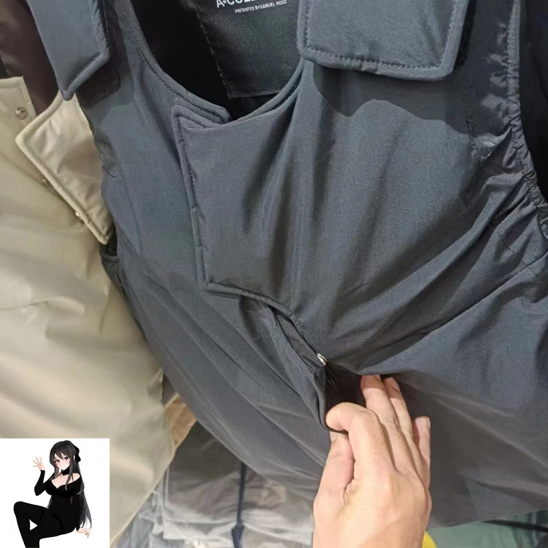 Черный пуховый жилет без рукавов ACW для мужчин и женщин зимние теплые пуховые