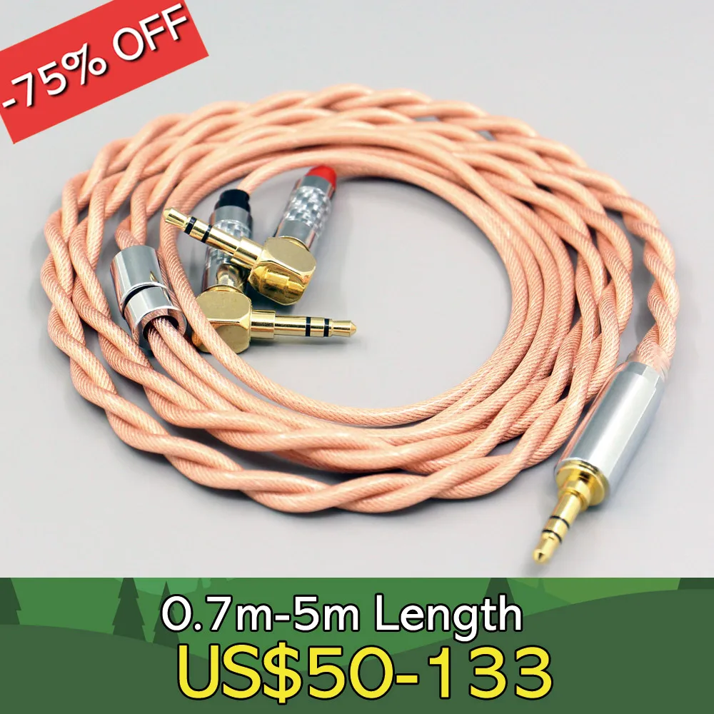 Type6 756 core Shielding 7n Litz OCC Earphone Cable For Verum 1 One Headphone Headset L Shape 3.5mm Pin LN008002