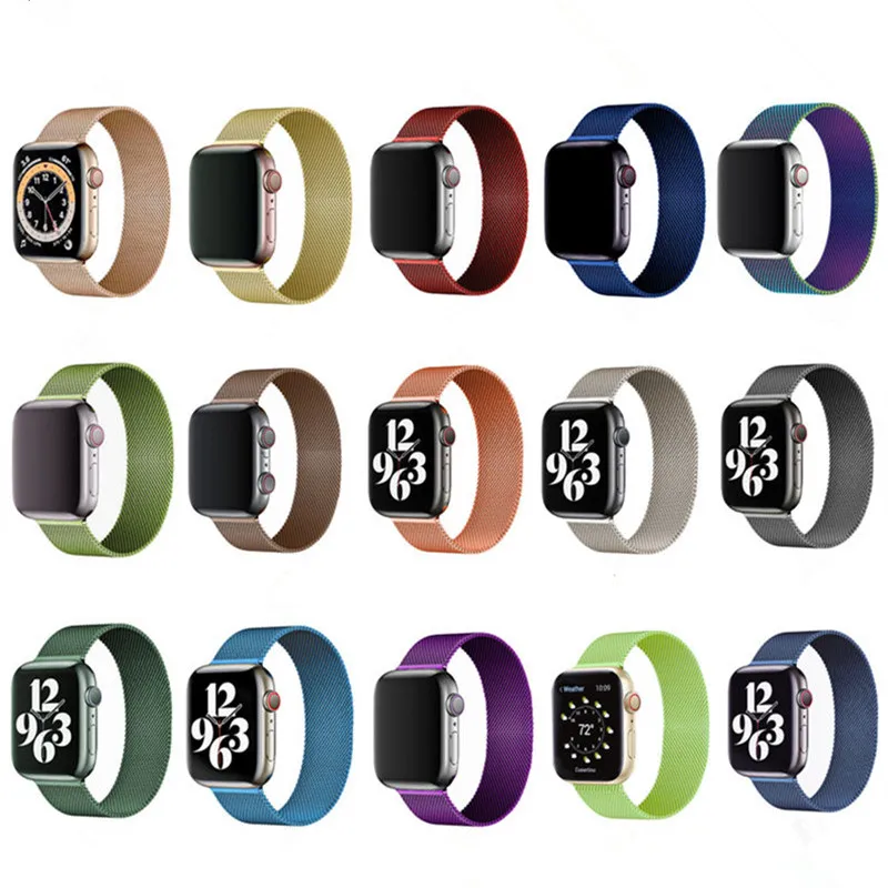 Ремешок для браслета Apple Watch 45 мм 41 мм 44 мм 40 мм 42 мм 38 мм из нержавеющей стали для часов iWatch Series 7 3 4 5 6 SE