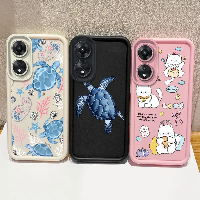 Фото Чехол для телефона OPPO A78 4G 5G CPH2565 CPH2483, мягкий матовый силиконовый чехол с изображением морских животных, акулы, кита, защита камеры, задняя крышка №4