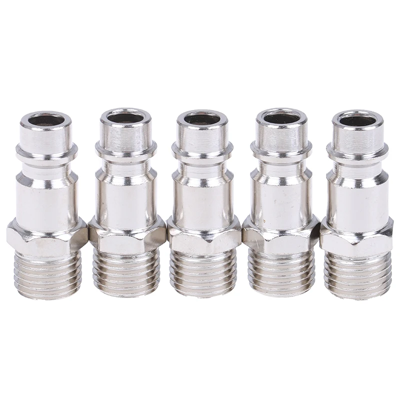 

5pcs Copper Iron Euro Air Line Hose Fitting 1/4" Quick Release Air Compressor Connector 33x11mm