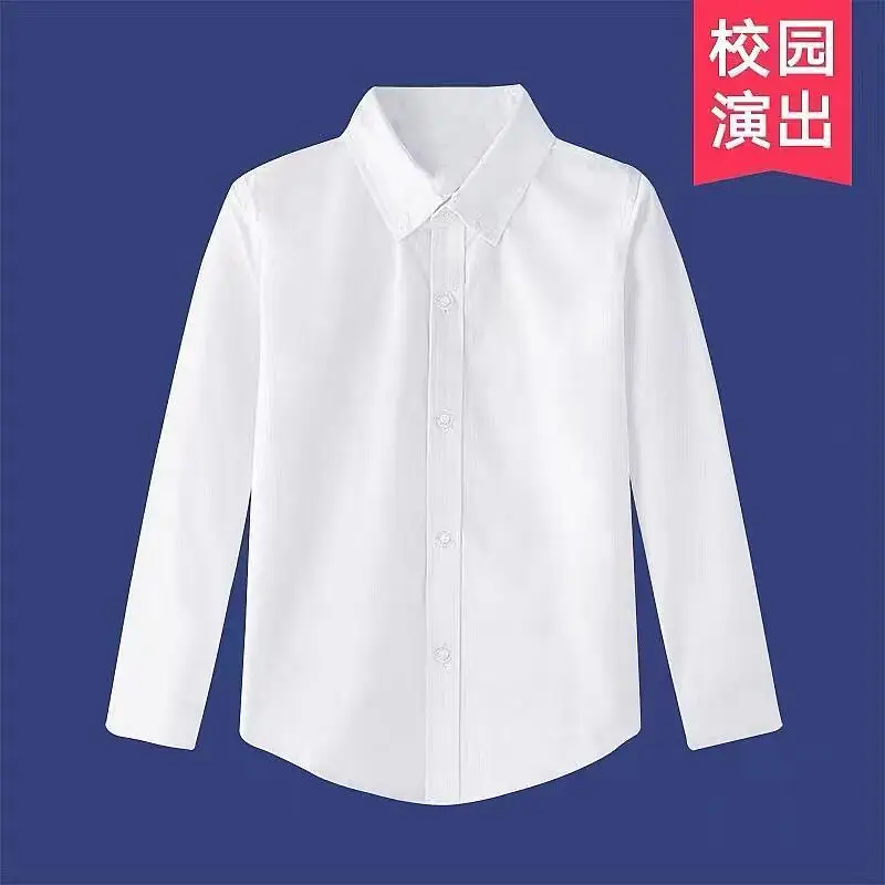 

Новинка 2023, лидер продаж, школьная блузка в Корейском стиле для мальчиков и девочек, Модная белая рубашка для подростков, одежда для выступлений и школьников