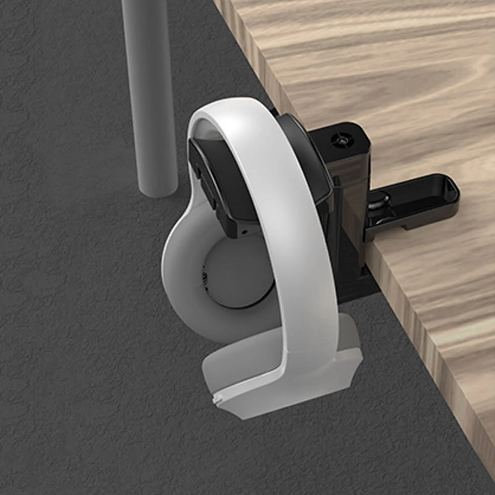 

Headset Holder For Desk VR Headset Stand Multifunctional Headset Stand With Rotating Arm Clamp Cable Clip Organizer Detachable