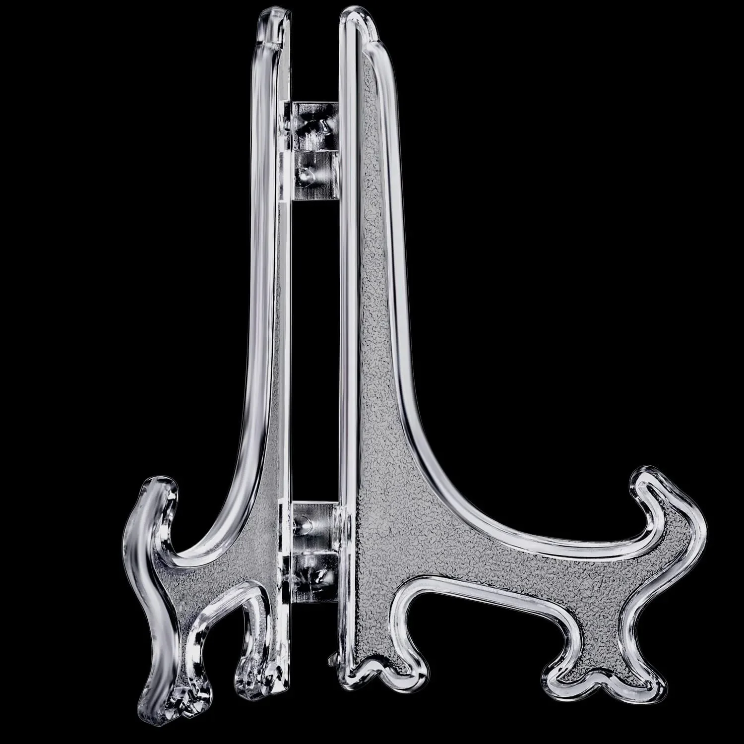 

100Pcs Plastic Easel Display Stand Holders Clear Acrylic Plate Picture Easel for Photos Collectables Weddings Party Decor