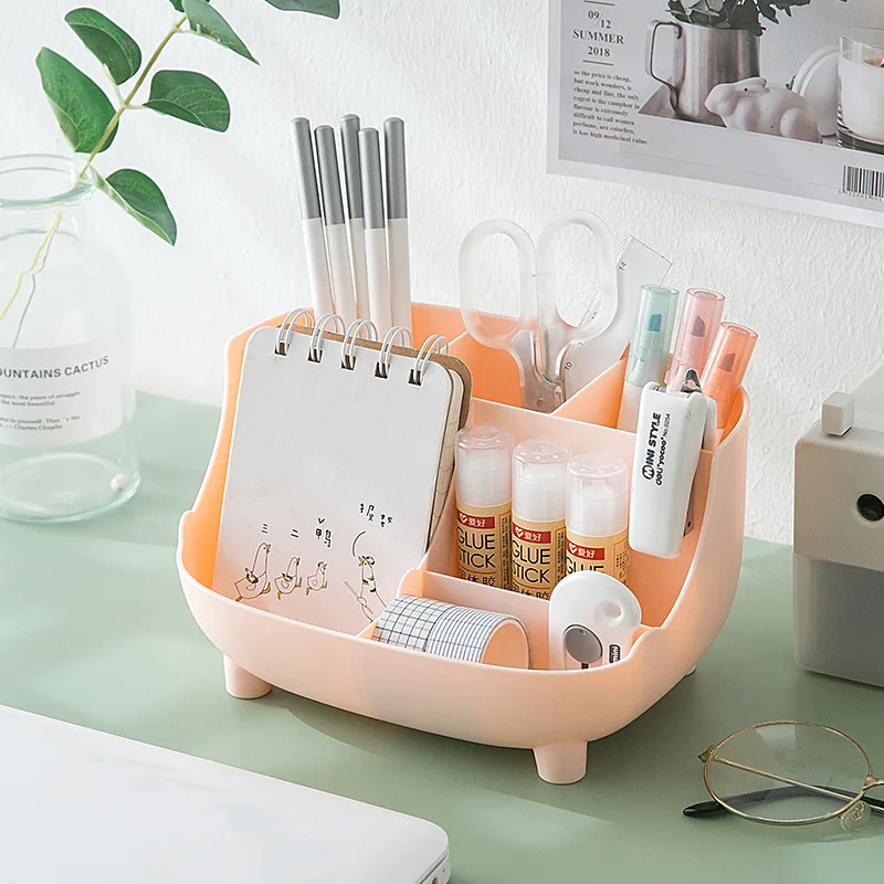 

Creative 6 Gird Desktop Organizer Pen Holder Multifunctional Desk Makeups Pencil Storage Stand Box School Office Stationery