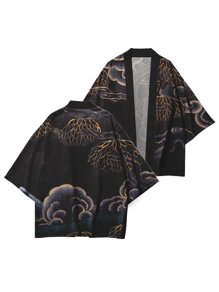Японское традиционное кимоно юката Самурай уникальный принт свободное для