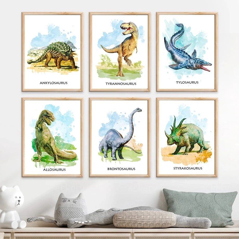

Dinosaur Science Children's Room Decoration Canvas Painting Nordic Minimalist Nursery Decorative Art Poster Children's Favorite