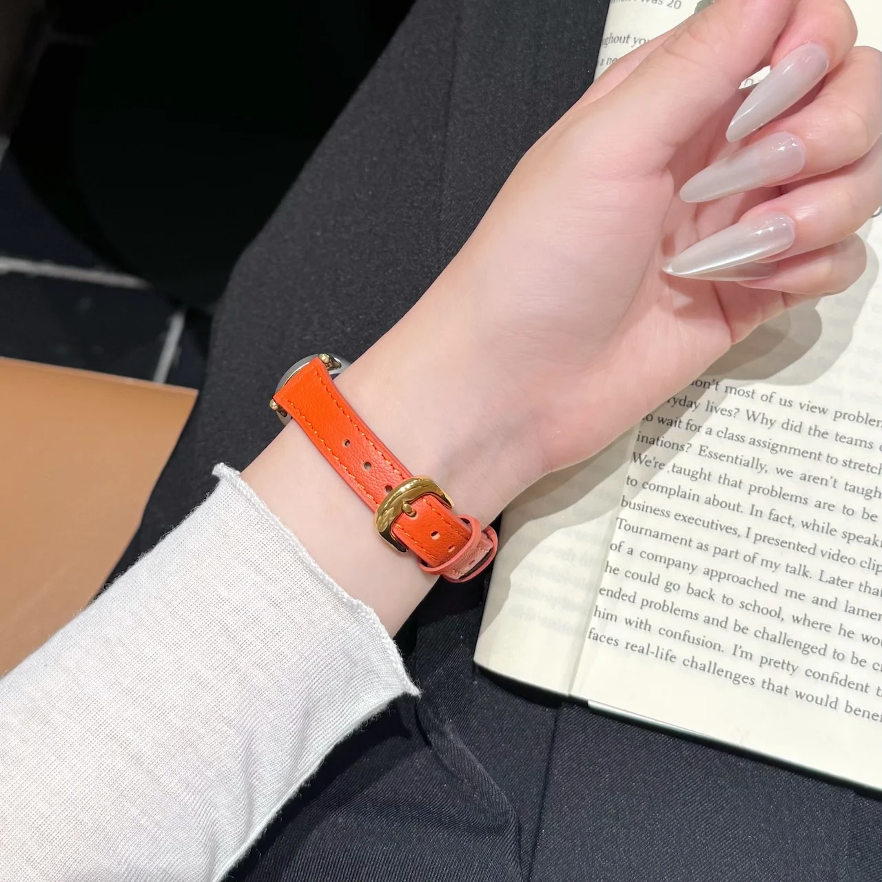 Фото Элегантный тонкий кожаный ремешок для Xiaomi Band 8 9 10 Pro и Redmi Watch 4 5 6, двусторонний из натуральной кожи, 8 цветов, аксессуар для часов. №5