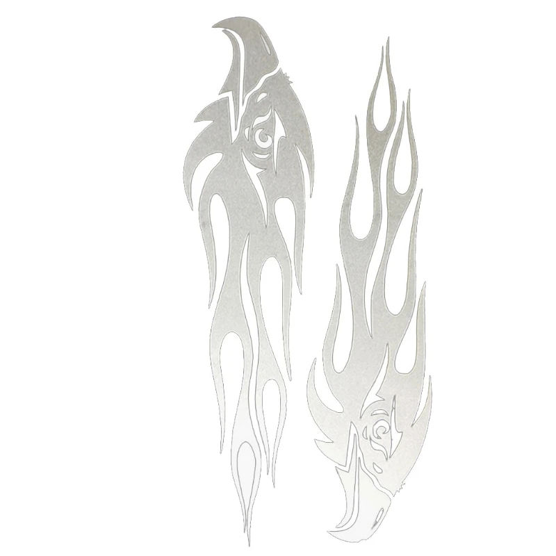 

2x Creative Car Body Reflective Stickers DIY Easy Peel and Stick Eagle Fire Universal Fit Motorcycle DIY