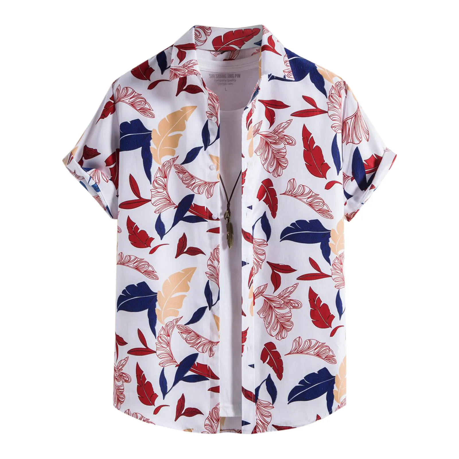 

Button up Shirt Men Men Summer Printed Top Shirt Collar Fashion Top Casual Loose Short Button up Shirt Men Collar Leotard