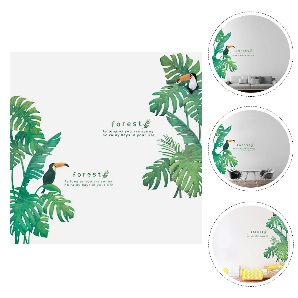 

Wall Decor Decals Monstera Decal Room Stickers Nursery Onforest Wallpaper Stick Living Large Leaves Bedroom
