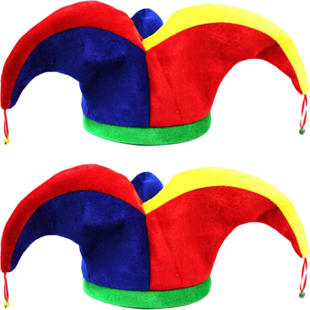 

2 Pcs Triangle Clown Hat Kids Hats Funny Jester Hat Props Cosplay Clown Hat Cloth Clown Hat Prop Child Mardi Gras Clown Hat