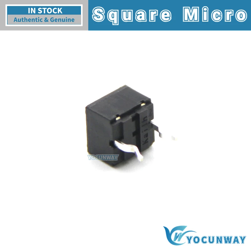 

5 шт.-100 шт., новый оригинальный квадратный микропереключатель KAILH, черный корпус, 10 миллионов сроков службы, 2Pin, подходит GPW, ремонт средних ключей