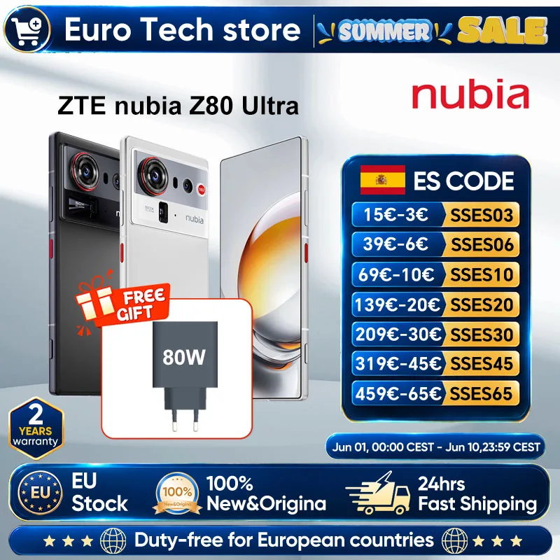ZTE nubia Z80 Ultra 5G, Snapdragon 8 Elite, 7200 mAh, pantalla OLED 6.85" 144 Hz
