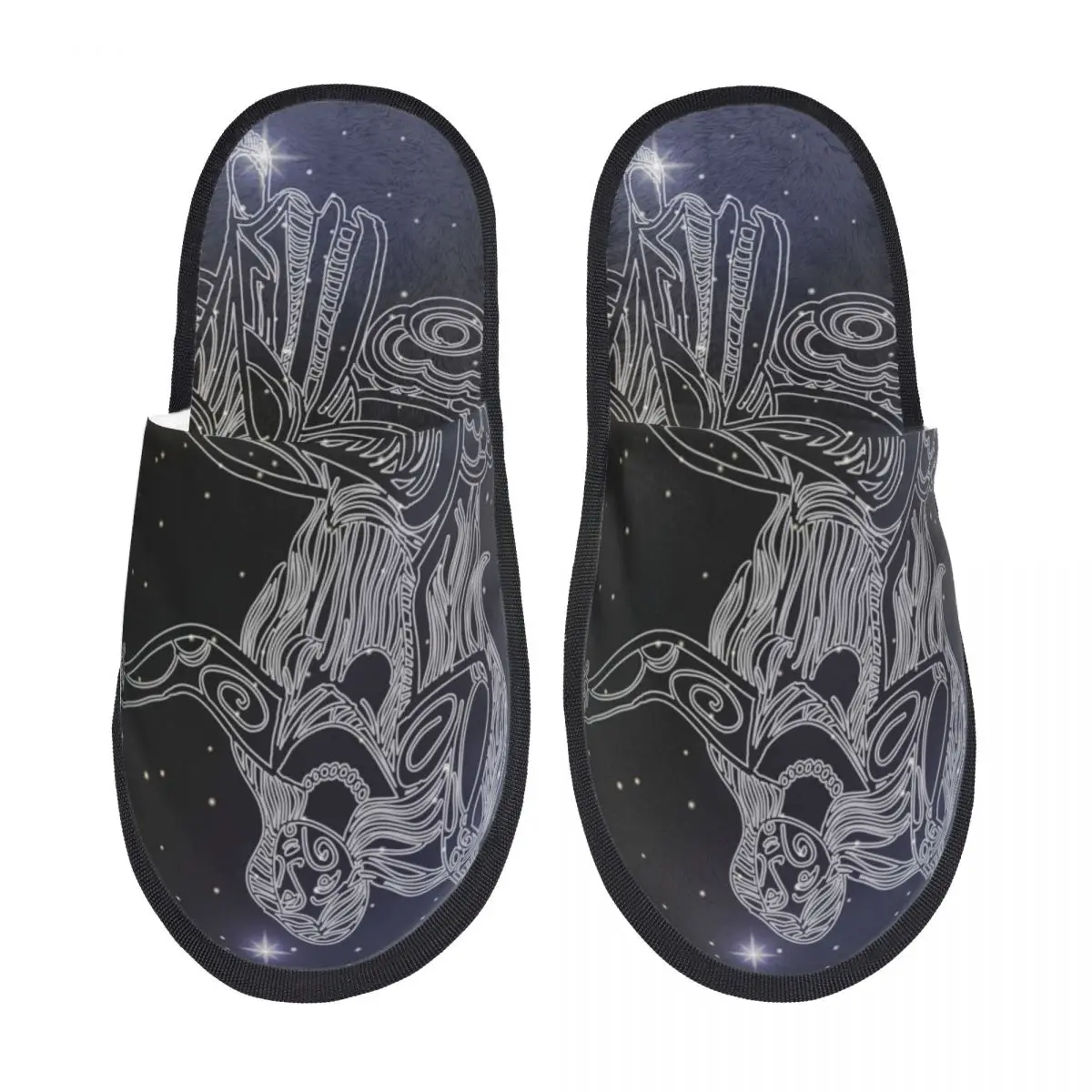 

Тапочки для спальни с изображением Девы знака зодиака теплые пушистые зимние Шлепанцы из искусственного плюша