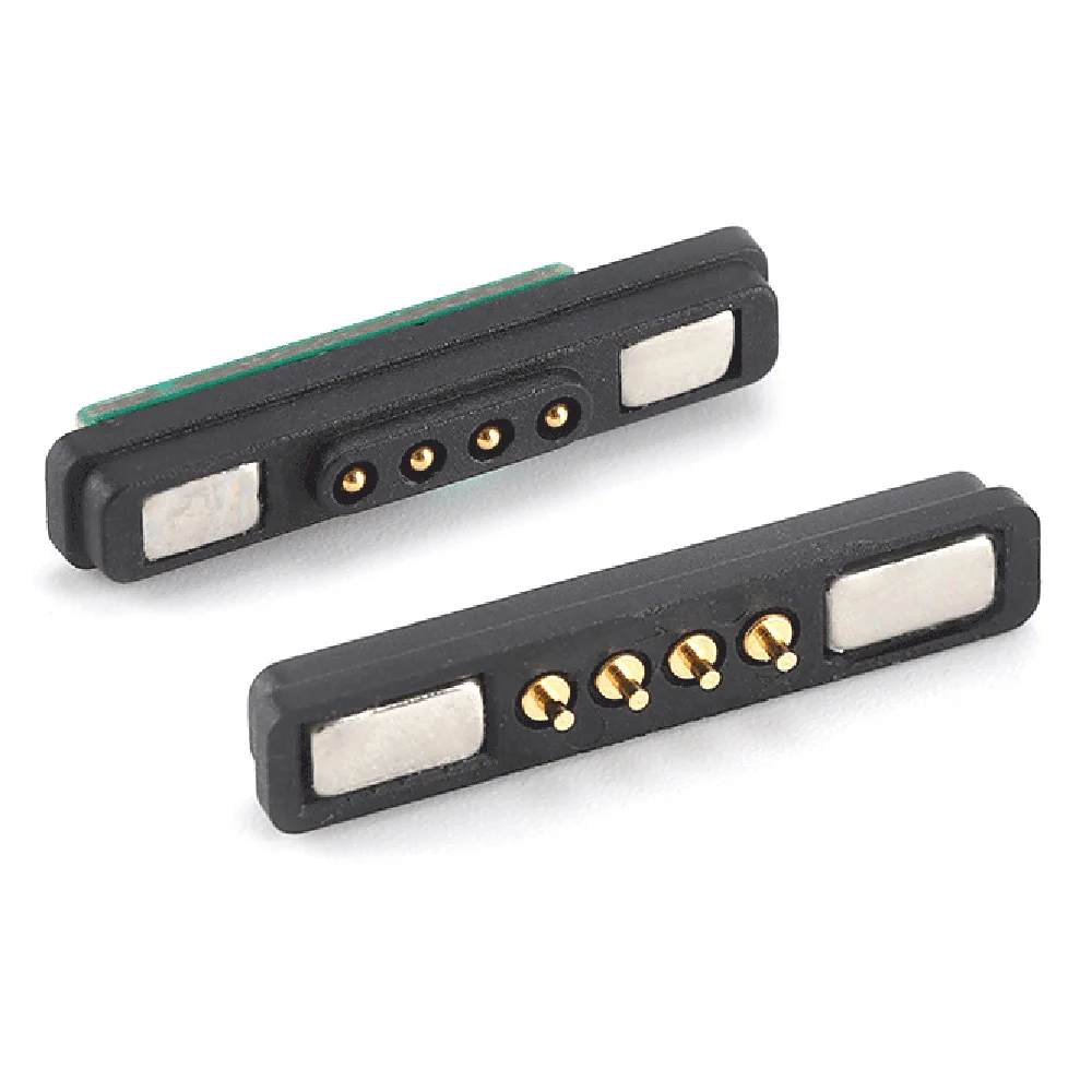 

4P 5A Magnetic Pogo Pin Connector DC waterproof Dustproof Power Socket 4 Pin Spring Loaded Pogopin Male Female Contact Strip