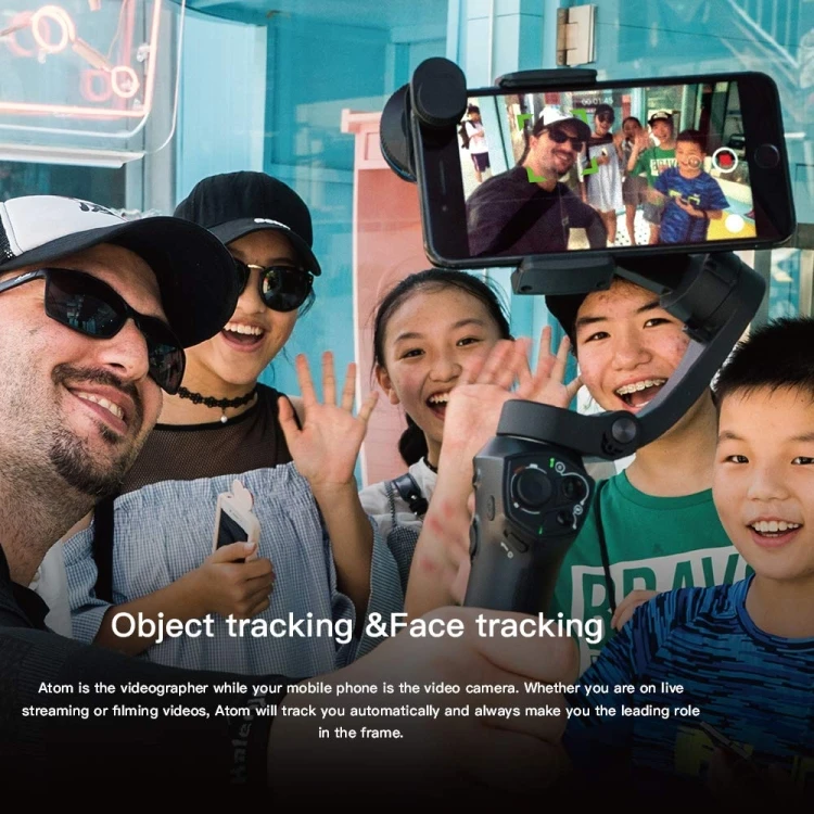 Atom 3-осевой Складной Карманный ручной шарнирный стабилизатор для смартфона GoPro Hero