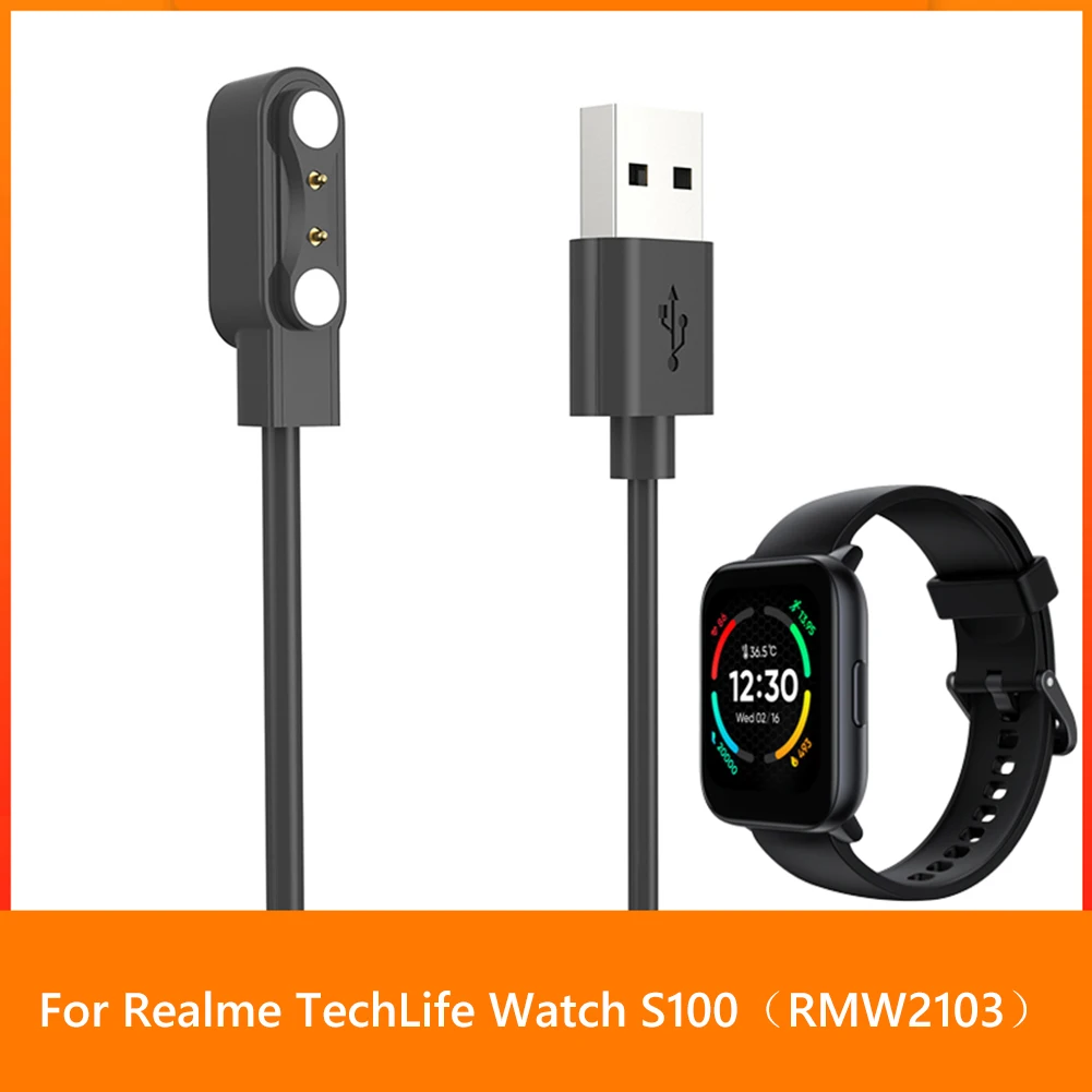

Магнитный зарядный кабель для смарт-часов Realme TechLife Watch S100, USB-кабели для зарядки, адаптер зарядного устройства для часов